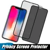 Privacy Screen Protector for iPhone 12 Mini 11 Pro Max 6 7 8 Plus SE強調ガラス9H硬度アンチスクラッチ防止防止シールドなしパッケージ