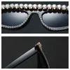 Vintage Cateye Party Sunglasses Full Strass Óculos de Sol Mulheres Preto Triângulo Quadro Moda Designer UV400 Atacado