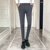 2019 new men's fashion business casual feet pants star accessories wild self-cultivation trend British wind overalls trousers