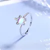 2019 Mode Exquisite Maansteen Eenhoorn Ringen voor Dames Mode Verstelbare Elegante Ringen Vrouwelijke Bruiloft Jewerly Party Gifts