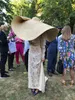 Moda mujer grandes sombreros de paja sombrero para el sol playa protección contra el sol gorra de paja plegable cubierta de gran tamaño sombrilla plegable playa str186R