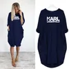 Klänningar kvinnor Karl Lagerfield Woman Dress Designer Letters Karl Loose Letter Luxury Bekväm och högkvalitativ vår sommar stor storlek 4xl 5xl plus kläder 854