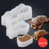 Stampo in silicone 3D stereo Shar Pei 4 pollici 6 pollici stampo per torta per cani piccolo cane che dorme strumenti per modellare la torta mousse