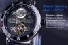 Forsining Tourbillon Obscure Designer Imperméable Cuir Véritable Hommes Montre Top Marque Marque Mécanique Mécanique Automatique horloge