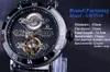 Forsining Tourbillion Obscure Designer Wasserdicht Echtes Leder Herren Uhr Top Marke Luxus Mechanische Automatische Uhr Clock289O