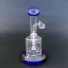 Färgglada glas Bong Inline Perc Mini Oil Dab Rigs Tjock Bong 14 mm Kvinna Joint med 4 mm kvarts Banger Vattenrör