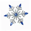 2.68 "Vintage Silver Royal Rhinestone Crystal Diamante Duże płatki śniegu Bożego Narodzenia Broszka