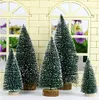 Micro LED Mini Kunstmatige Spar Kerstboom Frosted XMAS Tree Desktop Witte Ceder Ornamenten Tafelblad Boom Holiday Party DIY Decor Groen