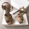 New Summer Shoes Woman Tribute Sandals T-strap Super High Platfom Sandals Designer Slides Woman Sandals Party Classic Shoes