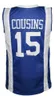 Demarcus Kuzenleri # 15 Kentucky Wildcats Koleji Retro Basketbol Forması Erkek Dikişli Özel Nu Sayı Adları Formalar