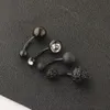 Anodized Black Belly Piercing Ombligo 14G Belly Button Rings Screw Navel Bar Nombril Helix Earrings Body Jewelry