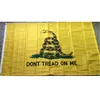 Bandiera Gadsden 3x5ft Serpente a sonagli Non Tread On Me Bandiera Storica bandiera americana Stampa in poliestere 100D di alta qualità