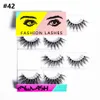 Cils 3D 3 paires naturels longs épais salissants cils faits à la main Extension de cheveux en plastique pédicule transparent 10 Styles