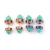 Stainless steel turquoise double-sided geometric stud earrings natural stone temperament simple Easter gift earrings