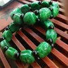 100 real green jade jadeite bracelet 7A Emerald Hand carved pattern flower jade bangle green bangles beads bracelets8214601