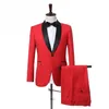 Новые красные тонкие подходят мужские костюмы свадебного жениха смокинги помперуз носить 2 шт. (Куртка + брюки) Groomsmen roomes Blazer 329