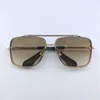 Män berömda varumärkesdesigner Sunglass Fashion Luxury Gold Vintage Retro Frame Square Metal Shape Women Rimless Classic Sun Glasses Gereglass UV Lens Orginal Box 121