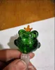 Color frog glass foam head Glass bongs Oil Burner Glass Water Pipes Oil Rigs Smoking Free