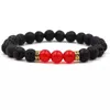 Nova Lava Rock Pedra Pedra Pulseira Chakra Charme Natural Pedra Essencial Difusor Difusor Beads Cadeia Para As Mulheres Homens Fashion Crafts Jóias