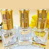 8ml Złote pokrywki Szklane Perfumy Butelka Kobiety Makijaż Zapach Pump Atomizer Pompa Opryskiwacz Kosmetyczny DC795