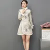 Stile cinese Cheongsam Donne Temperamento Peluche Abito Stampa Floreale Stile Cinese Qipao 2020 Nuovo1