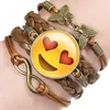 Wholesale-New fashion jewelry Multilayer time gem bracelet children teenager Leather cord bracelet model no.NE953