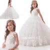 花の女の子のドレス安いボールガウンチュール子供のウェディングドレスビンテージの小さな女の子のページェントのドレス