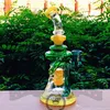 Tubo de fumo de cachimbo de água de vidro com percolador e ferramenta de aço inoxidável tabaco e plataforma de petróleo