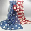 Mode-blong stijl vintage 100% viscose amerikaanse vlag sjaal mode vrouwen VS vlag sjaals en sjaals accessoires