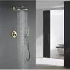 8/10/12 дюймов Твердая латунь Душ Набор ванной Круглый Глава кран Luxury Gold Handshower переключающий Смеситель Золотой Handheld Spray Set