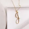 26Pieces Gold Silver Swirl Initial Alphabet Letter ketting Alle 26 Engelse AZ Cursive Luxury Monogram Naam Word Pendant Chain NEC4142409