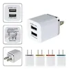 Travel Dual USB Wall Actrgers 2.1A AC Power Adapter لـ iPhone 7 8 12 13 14 15 Samsung S20 S20 S23 Huawei HTC LG B1