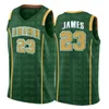 средняя школа 23 LeBron Jersey James Mens White Green Yellow Дешевые оптовые баскетбольные майки Вышивка Логотипы S-XXL 898998