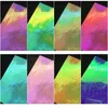 Heiße neue 16 Blätter/Set Aurora Flamme Nagel Aufkleber holographische bunte Feuer Reflexionen Nagel Aufkleber selbstklebende Folien DIY Nail Art Dekoration