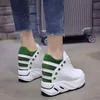 Hot Sale-2018 Zomer Dames Sneakers Platform Ademend Lace Up Outdoor Lichtgewicht Gevulkaniseerde Hoogte Verhogen Schoenen