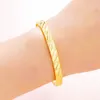 Pulsera Simple de estilo clásico para mujer y niña, brazalete sólido relleno de oro amarillo de 18K, joyería de moda, regalo, envío directo