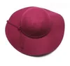 子供の太陽の帽子の暖かい親子帽子ビンテージワイドブリムキャップソフトウールフェルトちょう結びweblerフロッピー子供太陽の帽子ビーチキャップ7色
