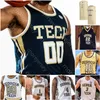 Пользовательского Georgia Tech Yellow Jackets Баскетбол Джерси NCAA College Фейворс Джош Okogie Кенни Андерсон Харпринг Джек Цена Young