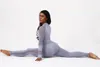 Kvinnor Seamless Yoga Set Fitness Sport Passar Tyg Yoga Långärmade T-shirts Hög midja Running Leggings Workout Byxor Skjortor