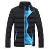 Winter Jacket Men Puffy Parka Mens Winter Padded Jackets Man Puffer Coat Warm Quilted Overcoat Male Warm Coats Slim Solid Parkas