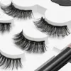 Manyetik Sıvı Eyeliner Kirpikler Set Cımbız 5 Mıknatıs Göz Lashes Liner Doğal Uzun Ömürlü Makyaj Kirpik Uzantıları