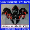 +Tank For SUZUKI GSXR-1300 GSXR1300 96 97 98 99 00 01 333HM.85 Hayabusa GSXR 1300 1996 1997 1998 1999 2000 2001 2007 Fairings Stock red blk