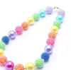 Fashion Pretty Colorful Kid Chunky Necklace Rainbow Style Children Bubblegum Bead Chunky Necklace Jewelry For Toddler Girls