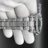 Full Diamond SKY Uhr 40MM Luxus Iced Out Uhr Automatik Herren Silber Edelstahlgehäuse schwarzes Zifferblatt Wasserdicht Edelstahl Set Diamond184C