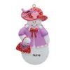 Snowlady avec sac à main en résine suspendu ornement d'arbre de Noël personnalisé comme souvenir artisanal utilisé pour le cadeau ou la décoration de la maison