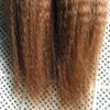 Tape i mänskliga hårförlängningar italienska / grova yaki 40pcs kinky rak hud väft mänskligt hår