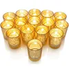 ガラスカップのキャンドルホルダー斑点のある金の仕上げの完璧なユニークなすべての家と結婚式の装飾XD20507
