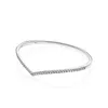 Pulseira de casamento feminina 935 prata esterlina CZ joias de diamante para Pandora Sparkling Wishbone Bangle Bracelets com caixa original