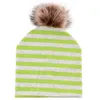 Winter warm striped cap double plush pom-pom cap cap men and women hip-hop hat DA239