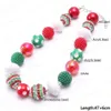 fashion christmas girls chunky beaded necklace handmade bubblegum beads necklace for kids baby jewelry dropship